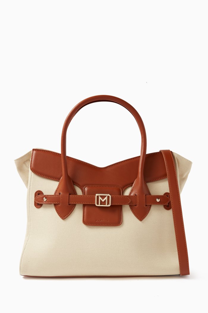 

York Magnetic Shoulder Bag in Canvas, Brown