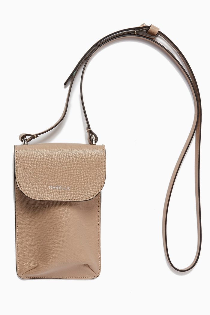 

Alicia Mobile phone Holder in Calfskin leather, Brown