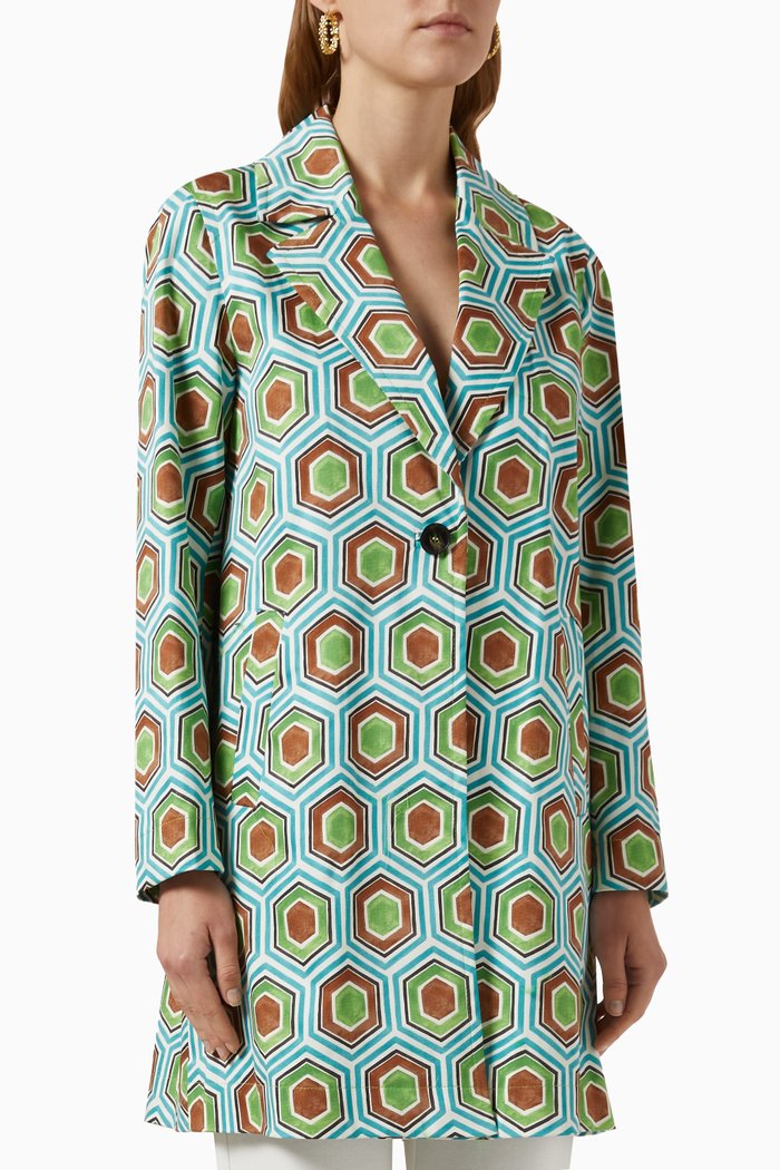 

Pantera Pea Coat in Satin, Green