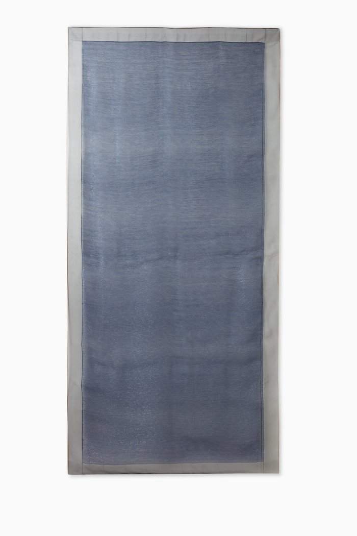 

Africa Printed Scarf in Silk, Blue