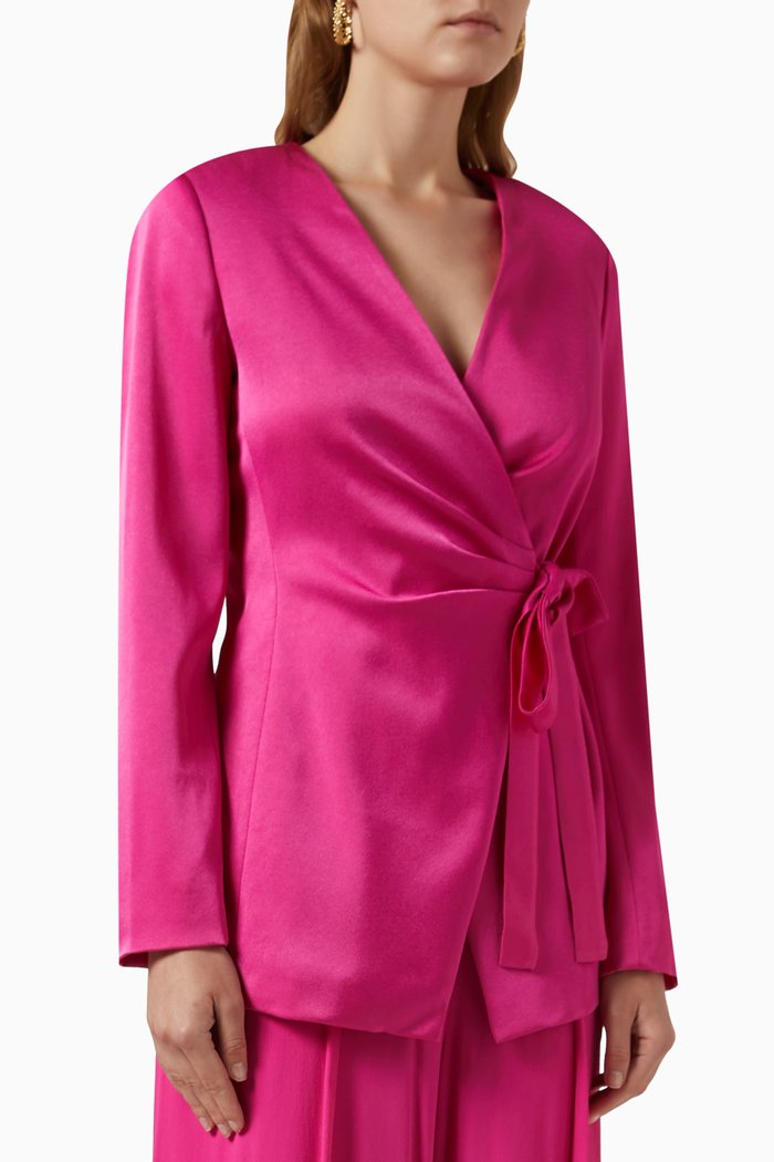 

Marisa Jacket in Satin, Pink
