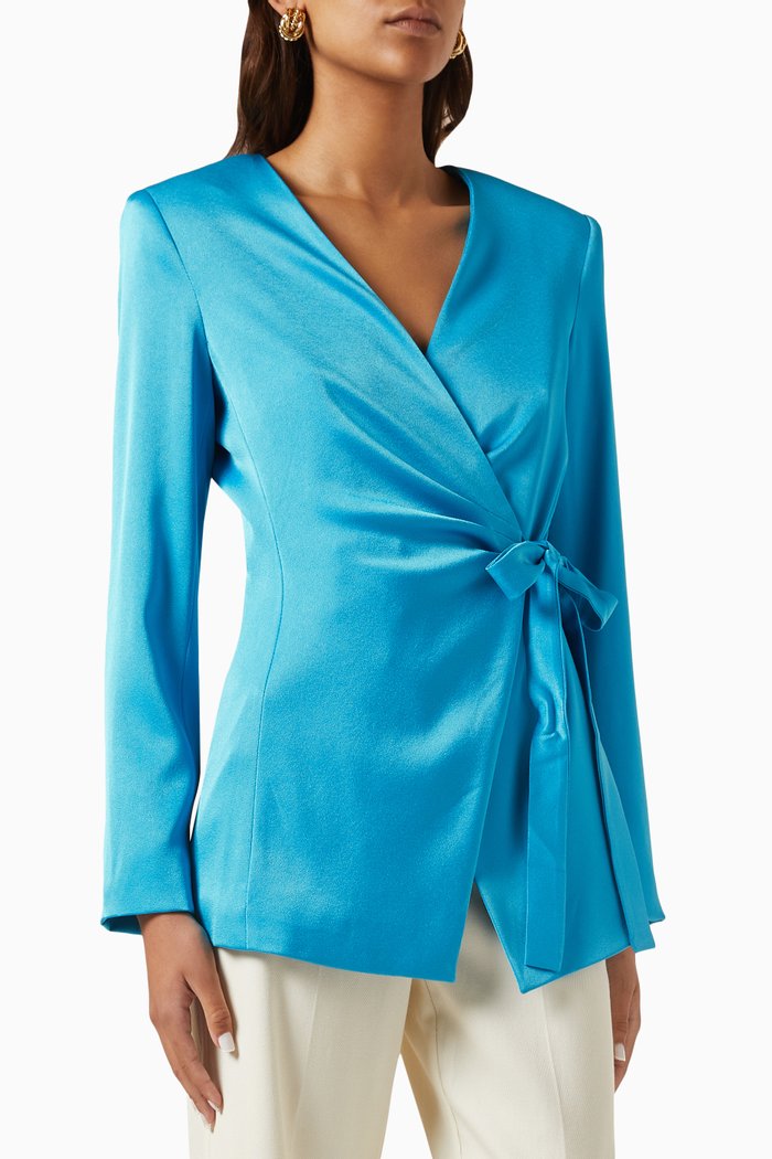 

Marisa Jacket in Satin, Blue