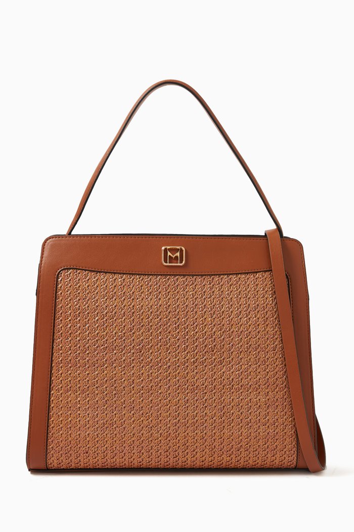Loggia Tonal Top Handle Bag in Synthetic, Brown