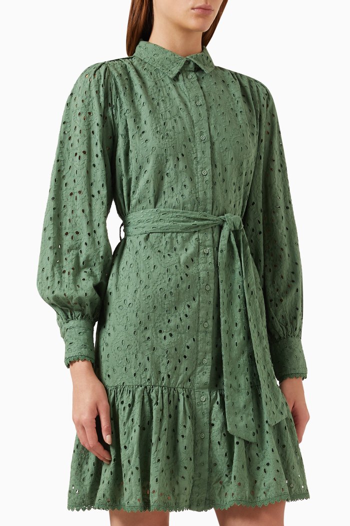 

Yashipsa Mini Shirt Dress in Organic Cotton, Green