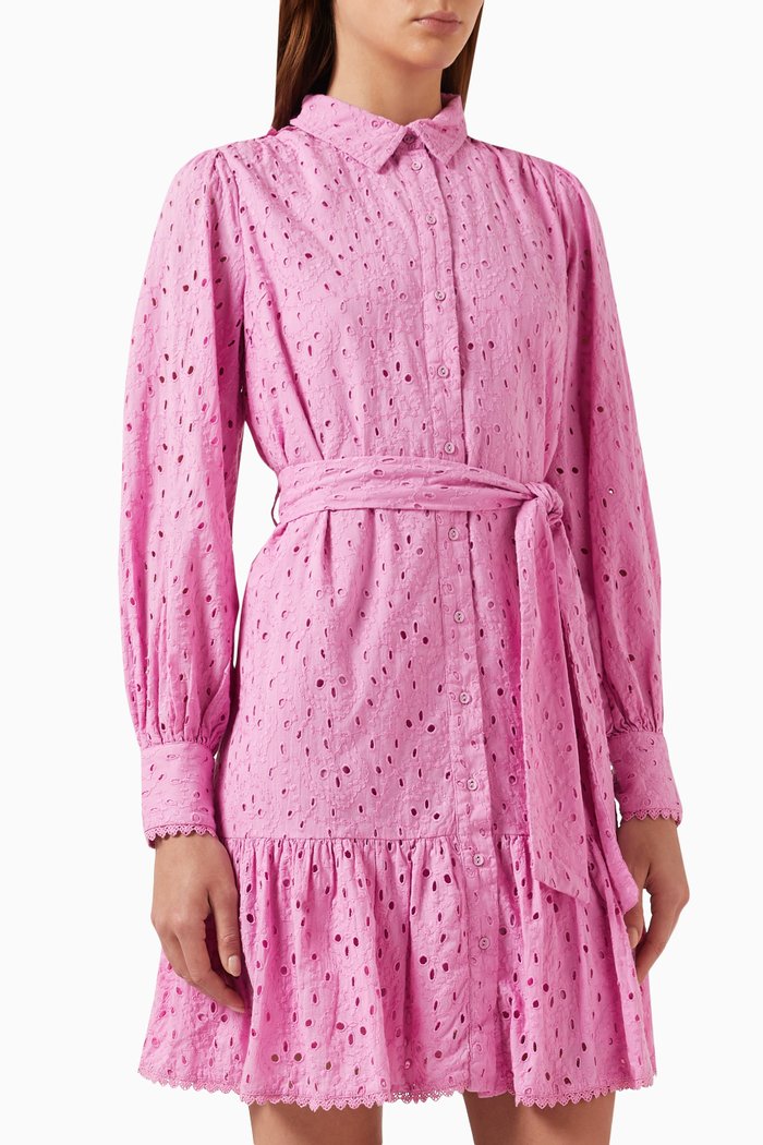 Yashipsa Mini Shirt Dress in Organic Cotton, Pink