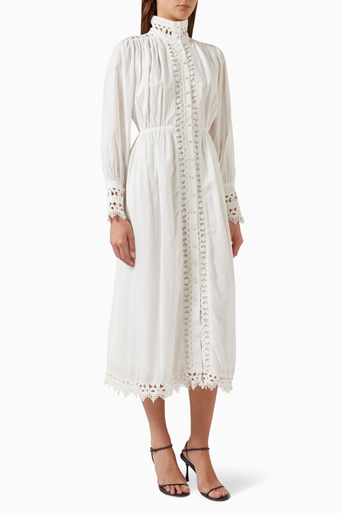

Yastrima Midi Shirt Dress in Organic Cotton, Neutral