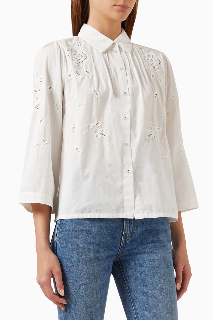 

Yaswina Embroidered Shirt in Cotton, Neutral