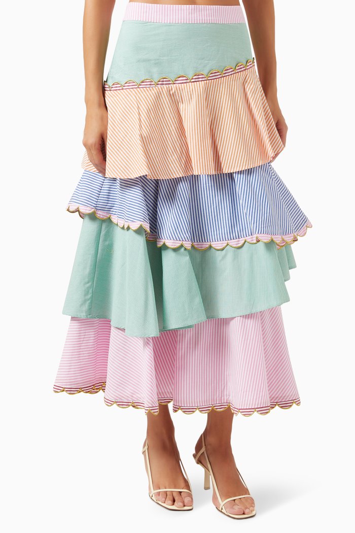 

Wonderlust Ruffled Midi Skirt, Multicolour