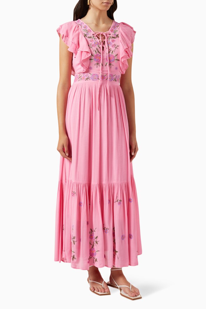 

Yashella Maxi Dress in Viscose, Pink