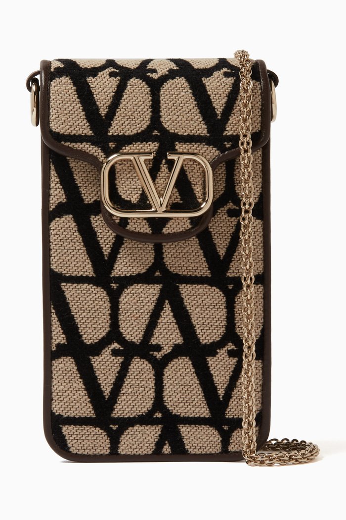 Valentino Garavani Logo Iconographe Smartphone Case in Cotton blend, Neutral