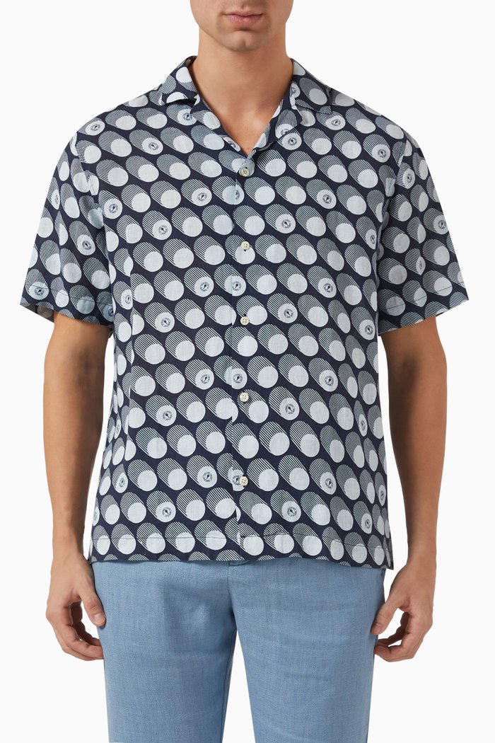 

Roberto Shirt in Linen, Blue