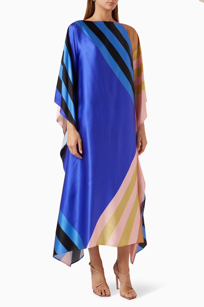 

Fontayne Long Scarf Maxi Dress in Silk-satin, Multicolour