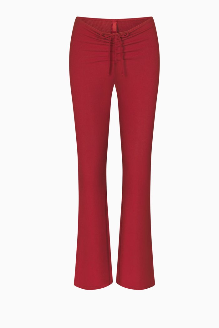 

Soft Lounge Ruched Pants in Stretch-modal, Red