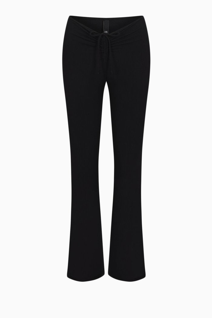 

Soft Lounge Ruched Pants in Stretch-modal, Black