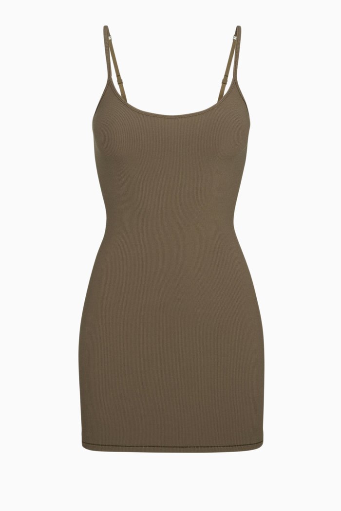 

Soft Lounge Mini Slip Dress in Stretch-modal, Green