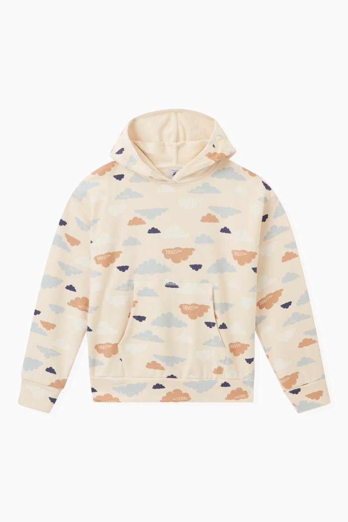 

Clouds-print Hoodie in Cotton, Multicolour