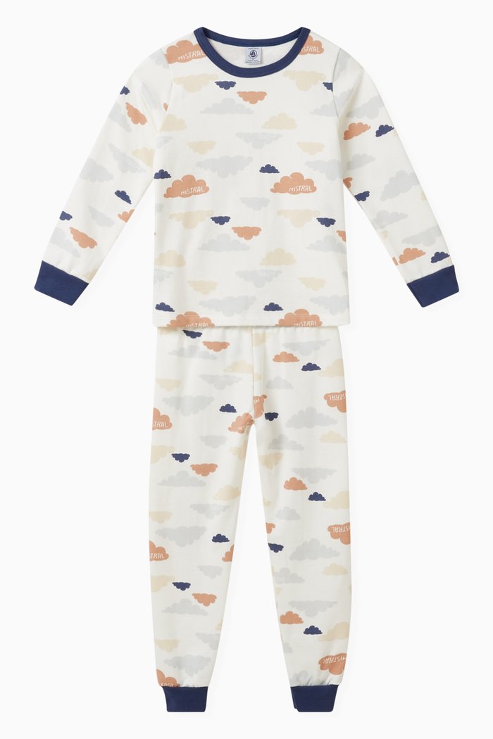 

Clouds-print Pyjama Set in Cotton, Multicolour