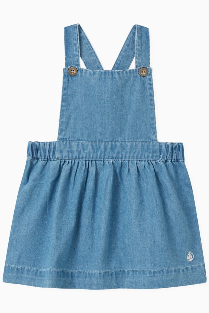 

Logo-embroidered Denim Dress in Cotton, Blue