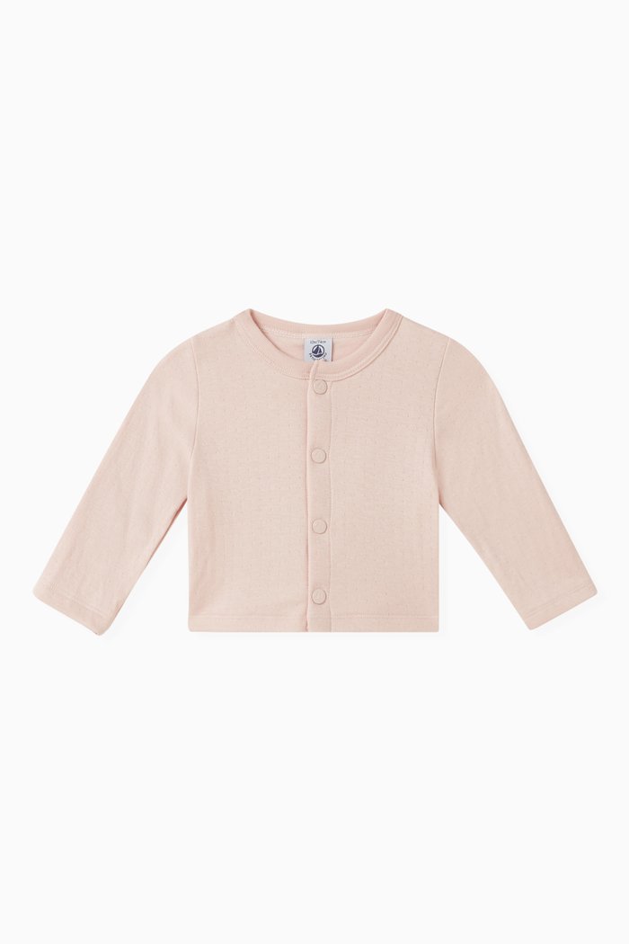 

Classic Cardigan in Cotton, Pink