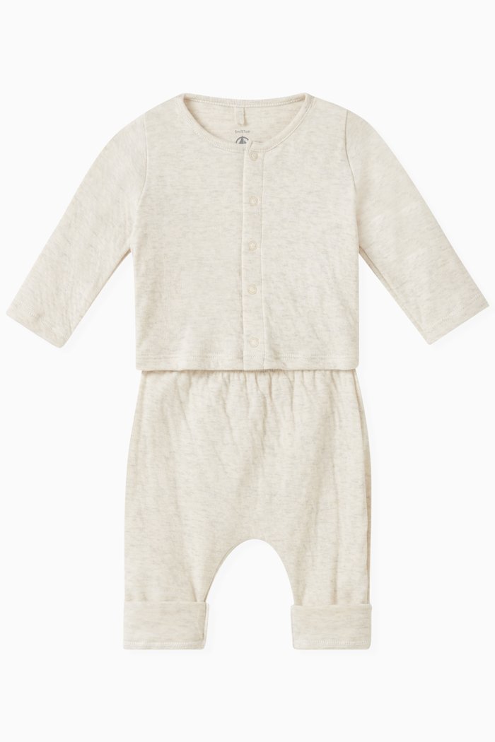 

Classic Cardigan Set in Cotton, Neutral