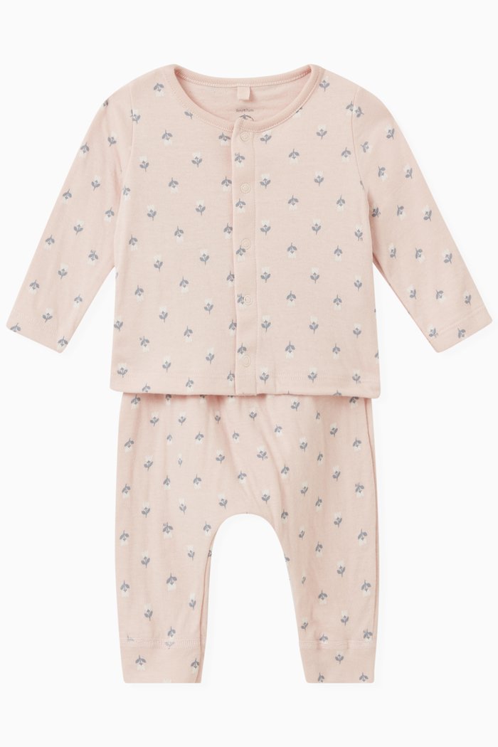 

Floral-print Cardigan Set in Cotton, Multicolour