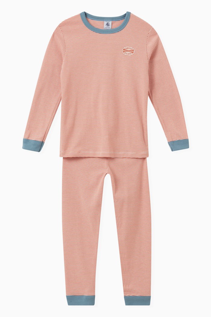 

Pinstriped Pyjama Set in Cotton, Multicolour