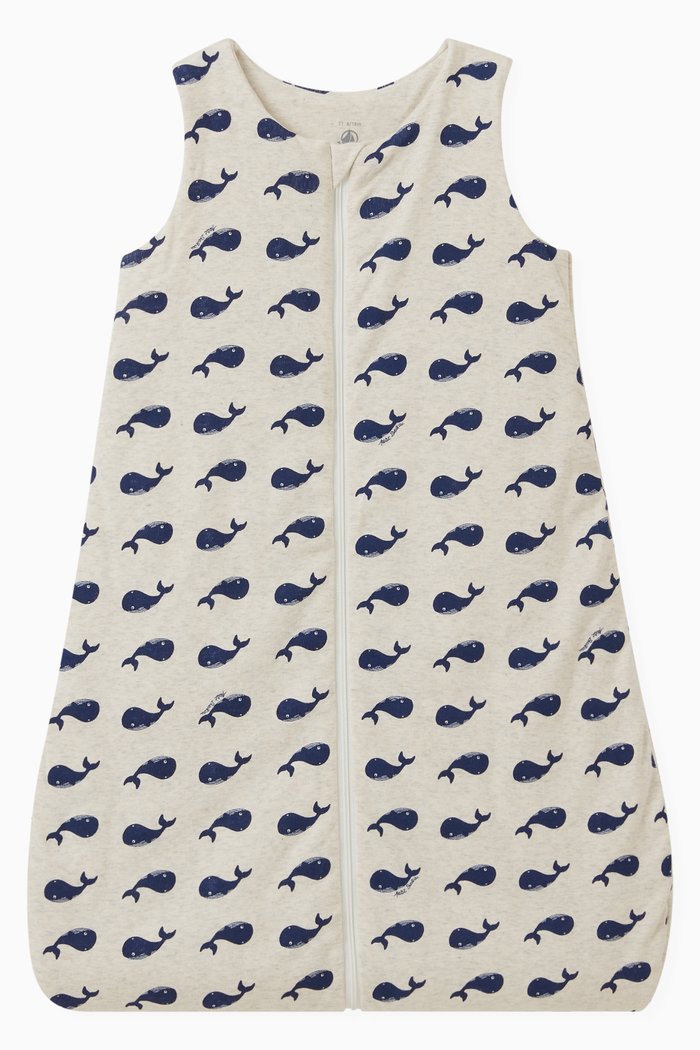 

Whale-print Sleeping Bag in Cotton, Multicolour