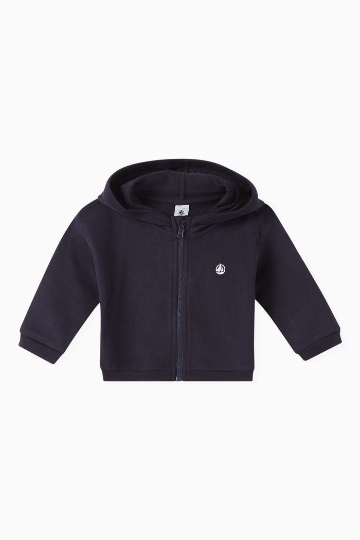 

Logo-embroidered Hoodie in Cotton, Blue