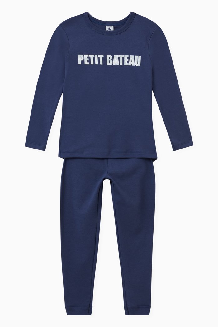 

Logo-print Pyjama Set in Cotton, Blue
