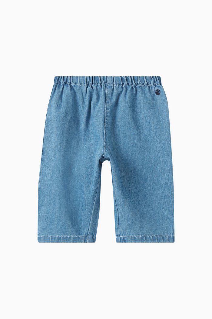 

Logo-embroidered Pants in Organic Denim, Blue