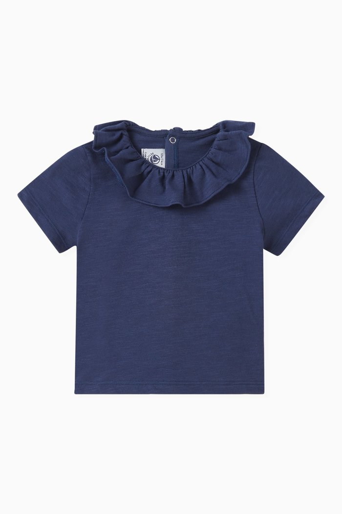 

Blouse in Slub Jersey, Blue
