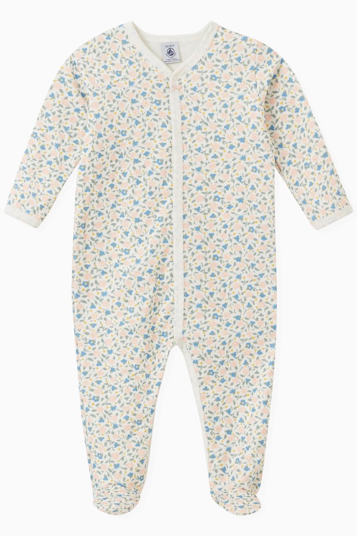 

Floral Sleepsuit in Cotton Tube Knit, Multicolour
