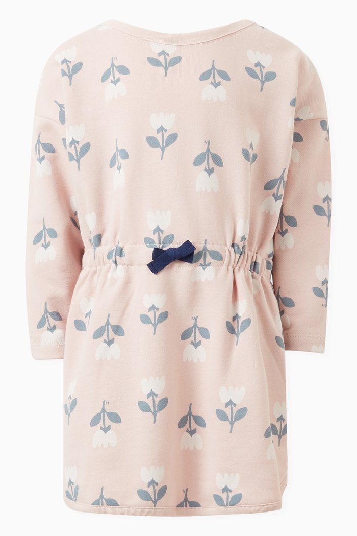 Floral Dress in Cotton Fleece, Multicolour