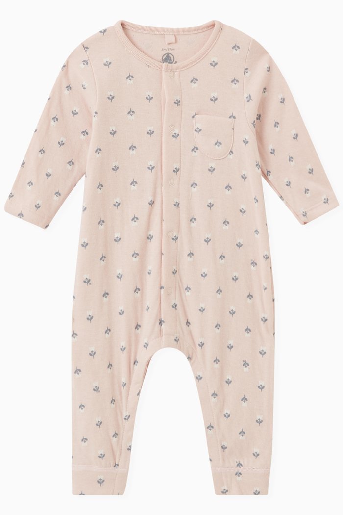 

Floral Print Bodysuit in Cotton Tube Knit, Multicolour