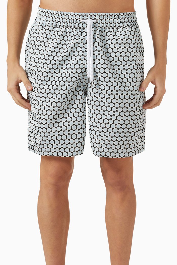 

Printed Board Swim Shorts, Black