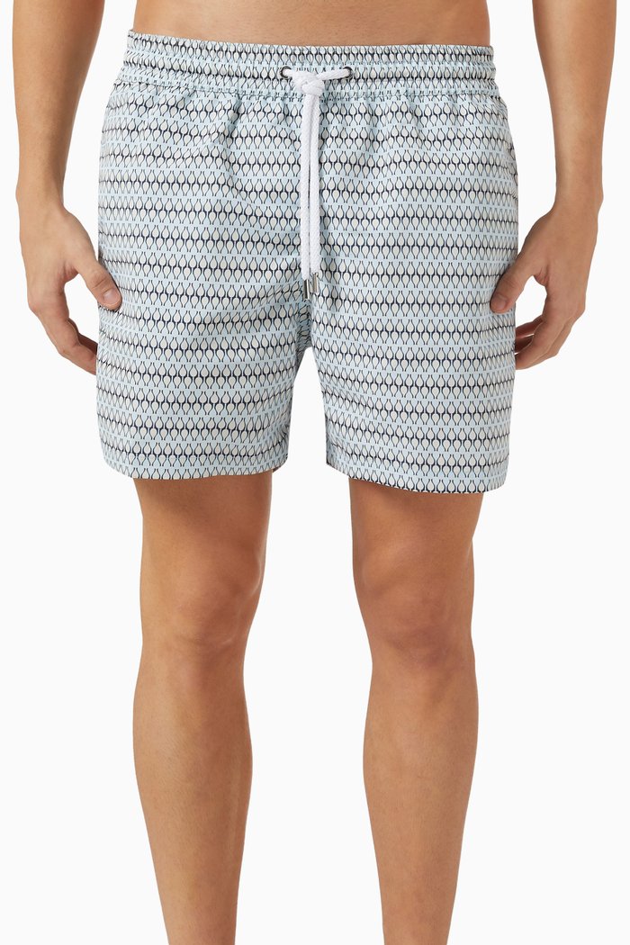

Printed Board Swim Shorts, Blue