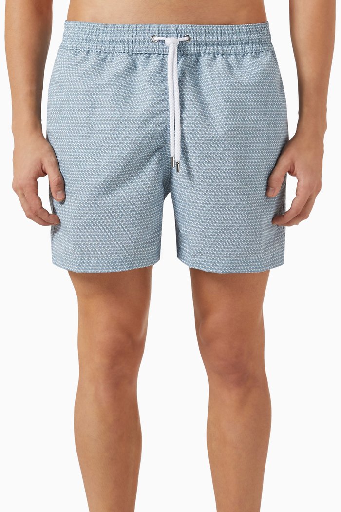 

Printed Board Swim Shorts in Nylon, Blue