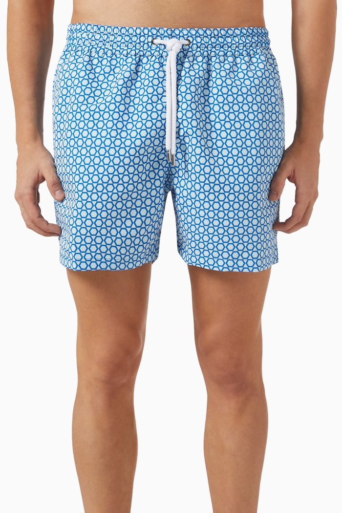 

Printed Board Swim Shorts in Nylon, Blue