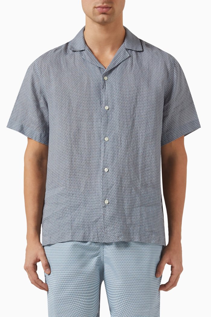 

Roberto Shirt in Linen, Blue