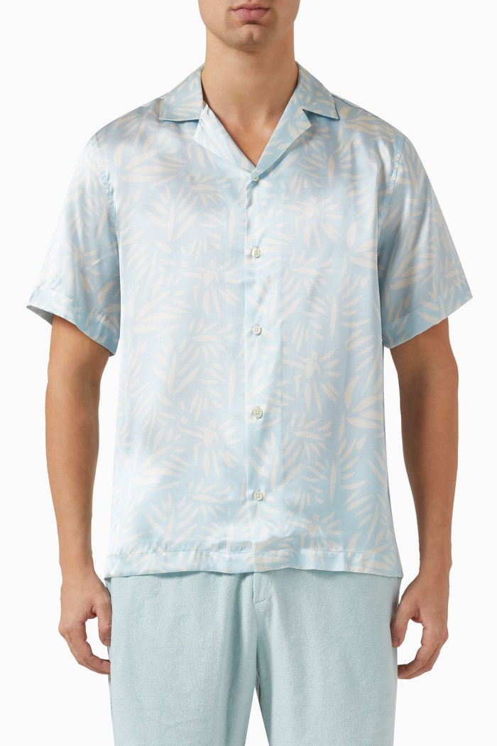 

Roberto Shirt in Silk, Blue