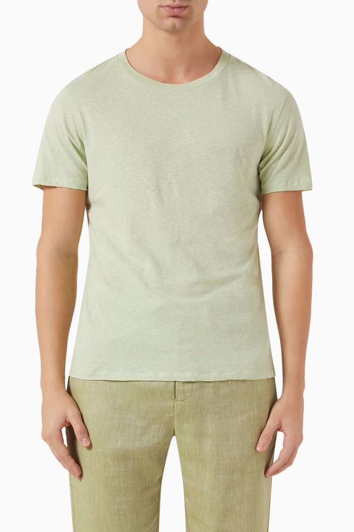

Lucio T-shirt in Cotton & Linen Jersey, Green