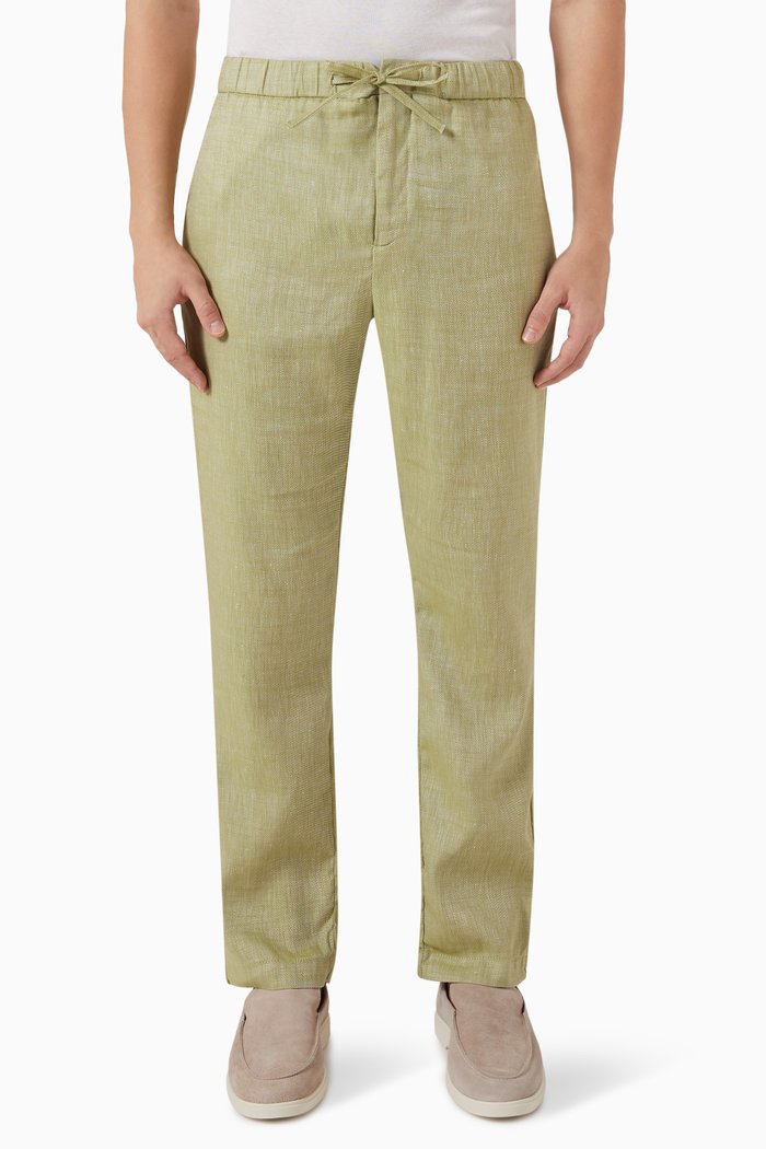 

Oscar Chinos in Linen, Green