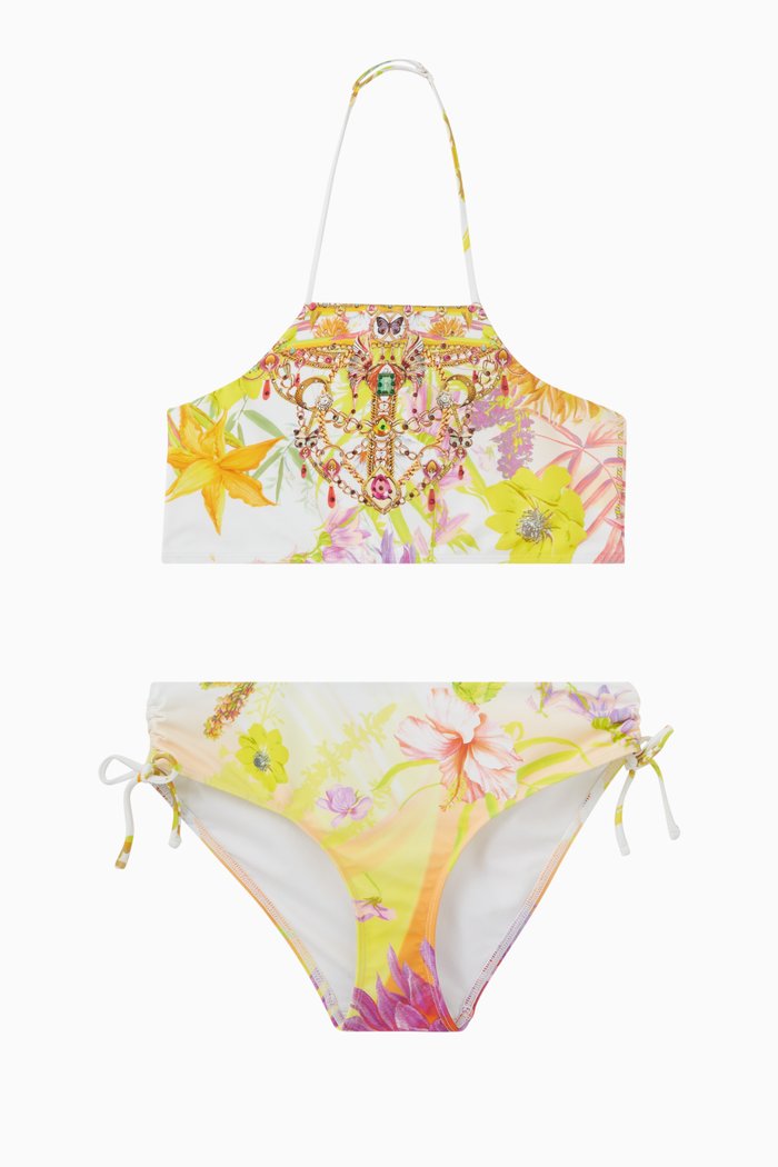 How Does Your Garden Grow Geometric-print Bikini in Polyamide, Yellow