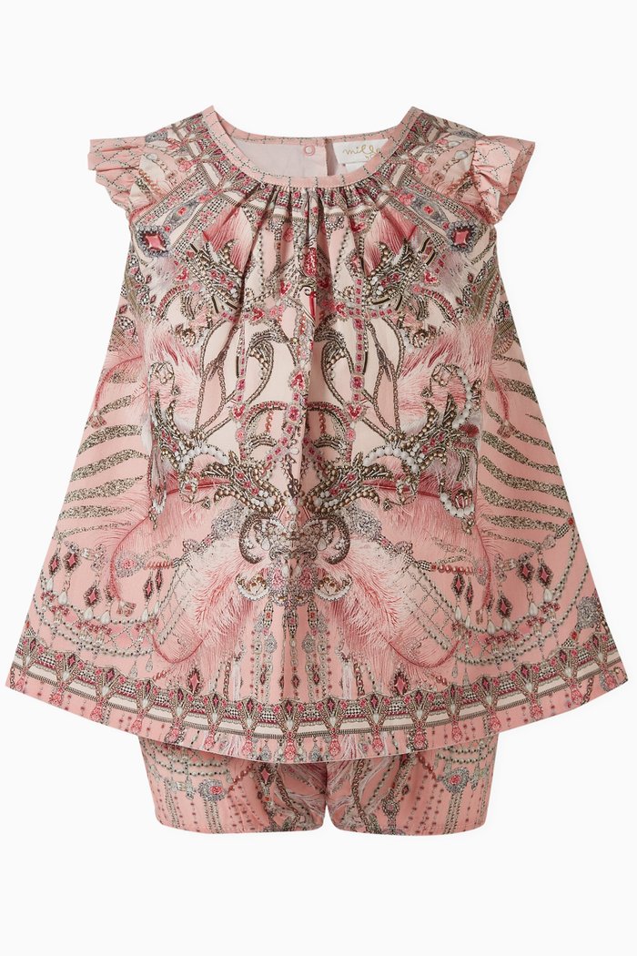 

Starship Sistas Blouse Set in Cotton, Pink