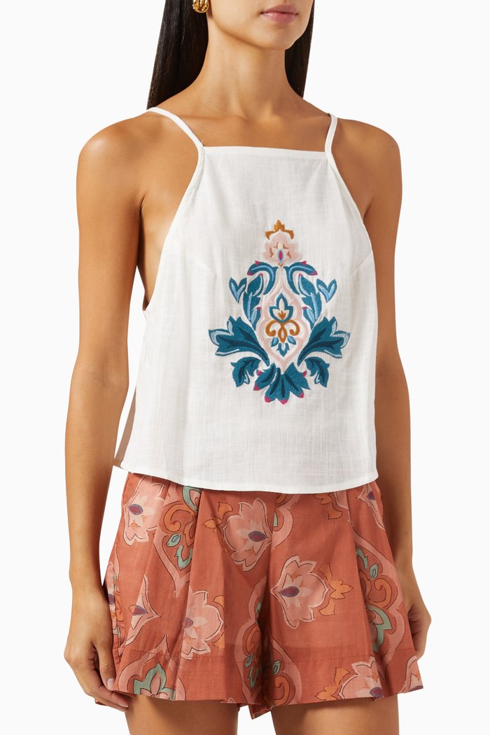 

Hibiscus Top in Viscose Linen, Neutral