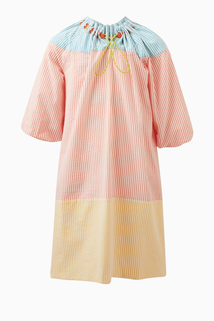 

Pia Clinched Smock Dress in Cotton, Multicolour