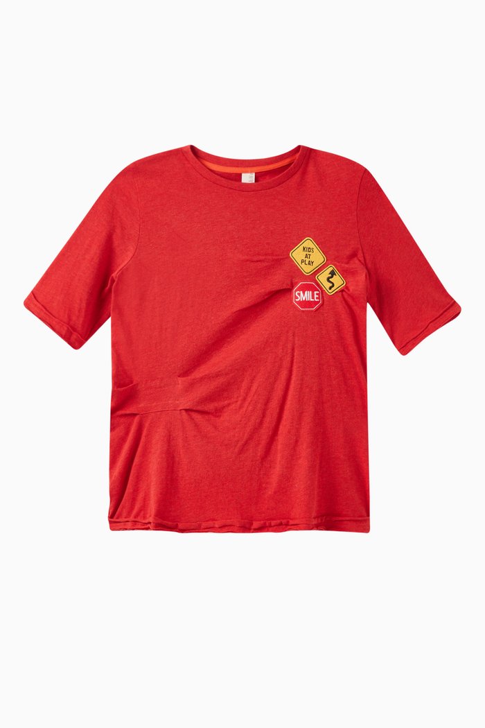 

Tucked Up T-Shirt in Cotton, Red