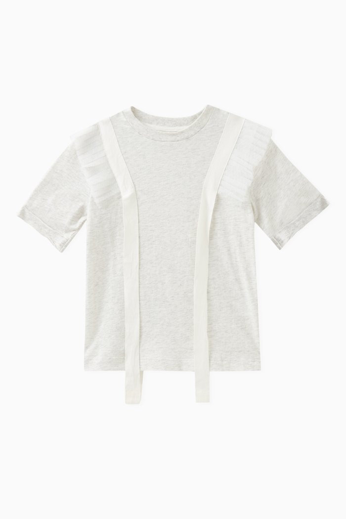 

Adella Ruffled Sailor T-shirt in Cotton, Grey