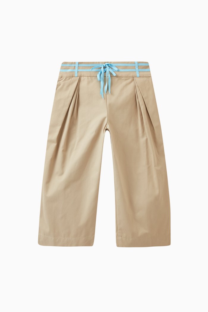 

Stella Wide Leg Capris Shorts in Cotton, Neutral