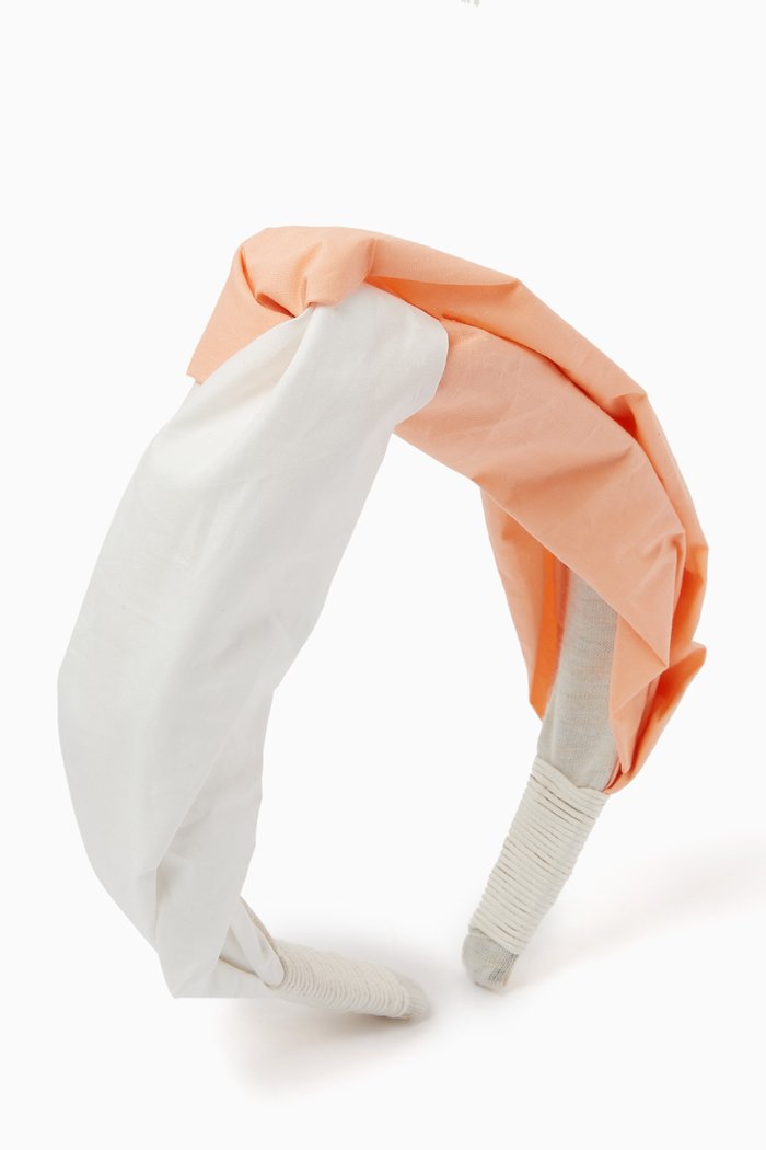 

Two-tone Turban Headband in Cotton, Orange